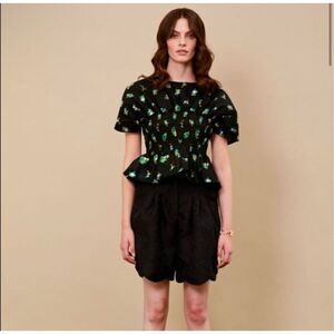 Dream Sister Jane Fantasy Floral Smocked Top Size Small